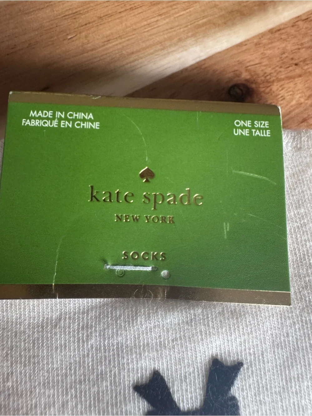 kate spade Cream Knee-High Socks with Black Bow Accents new